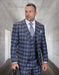 Statement Men's 3-Piece Modern Fit Suit – 100% Wool with Bold Plaid Pattern