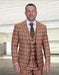 Statement Men's 3 Piece 100% Wool Modern Fit Suit - Plaid Suit