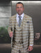 Statement Men’s 3-Piece 100% Wool Modern Fit Suit – Sharp Plaid Pattern