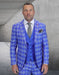 Statement Men’s 3-Piece 100% Wool Modern Fit Suit – Coordinating Solid Color Vest