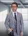 Statement Men's 3-Piece Modern Fit Suit – 100% Wool with Classic Plaid Pattern