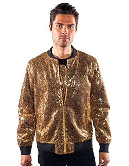 Men's Galm Gold Shiny Sequin blazer