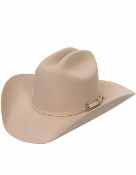 Modern fit breathable fabric silver buckle western style Lana beige hat mens
