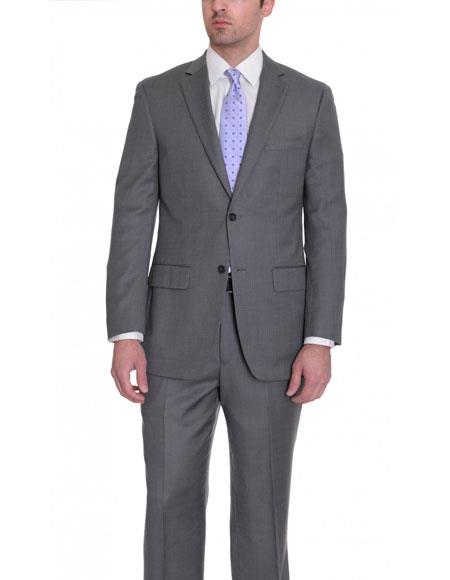 Men's Charcoal Gray Birdseye 2 ButtonWool Suit