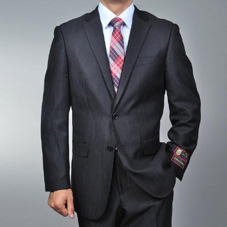 Tweed 3 Piece Suit - Tweed Wedding Suit Mens Black Herringbone Tweed 2-button Suit 