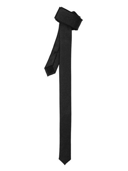 Modern Super Skinny Black Shiny Fashionable Slim Tie-Men's Neck Ties - Mens Dress Tie - Trendy Mens Ties