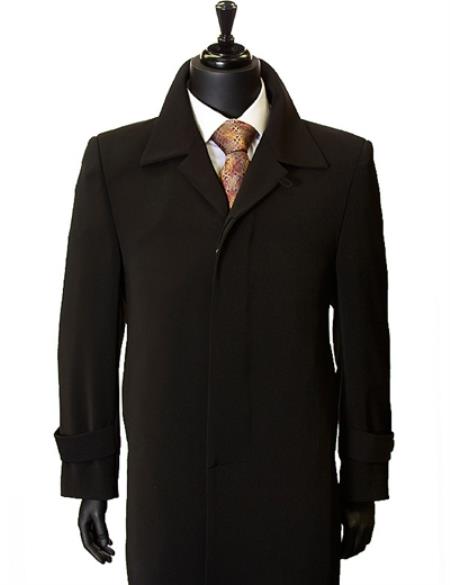 Men's Black 100% Plush MicroFiber Top Coat