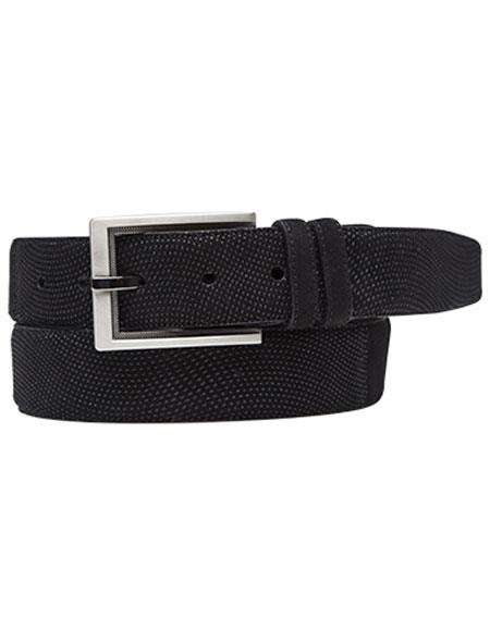 Mezlan Belts Men's Black Genuine Glaze-beaded Suede Belt