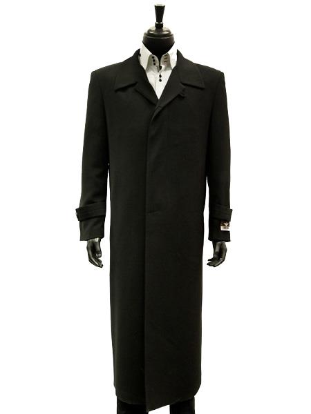 Mens Overcoat Mens Topcoat Mens Dress Coat Black 100% Plush MicroFiber Dress Trench Top Long Coat