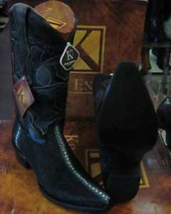 King Genuine Stingray mantarraya skin Exotic Black Snip Toe Western Cowboy Dress Cowboy Botas de mantarraya - Mantarraya boots Cheap Priced For Sale Online