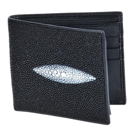 Men's Genuine Exotic Animal Skin Wallet ~ billetera ~ CARTERAS Genuine Stingray Single Stone Finish Card Holder Wallet (we can make custom make any other colors)