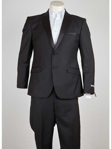 Black Men's Slim Fit 2 Button Suit