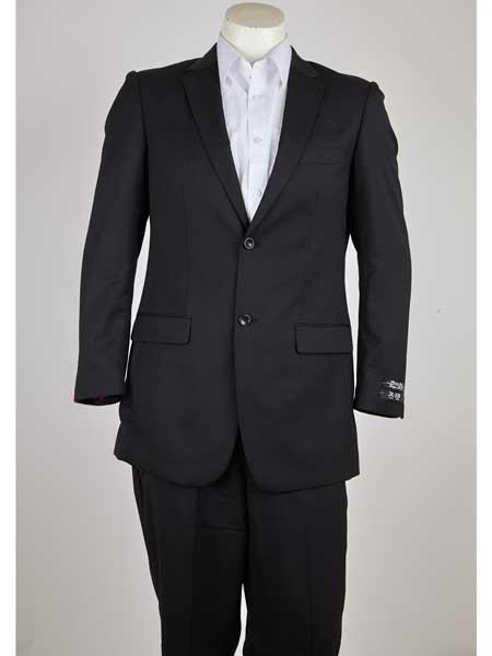 Men's Black  Pinstripe 2 Button Slim Fit Suit