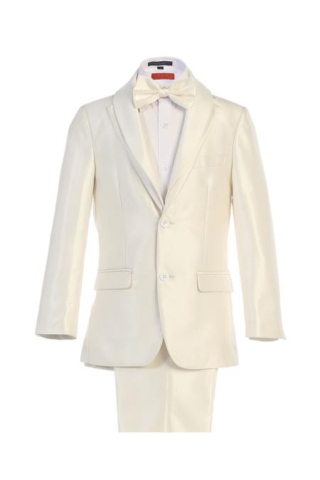 Beige Boy's Kids Sizes 2 Button Classic Fit Suit Dress Shirt Perfect for toddler Suit wedding  attire outfits