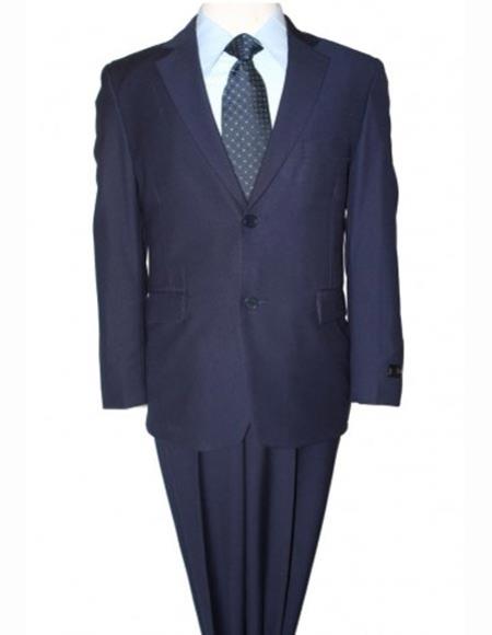 Boy's 2 Piece Ultra Slim Fit  Dark Navy Solid Classic Suit 