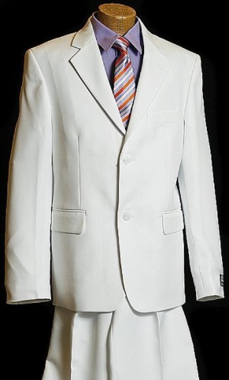 Boy's White 2 Button Kids Sizes Designer Suit Perfect for toddler Suit wedding  attire outfits