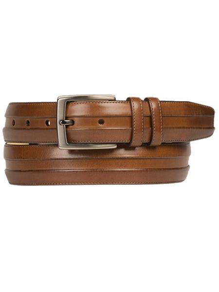 Mezlan Belts Brand Men's Genuine Calfskin Brown Skin Belt