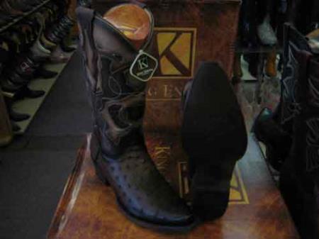 King Exotic Boots Brown Genuine Ostrich Skin Snip Toe Western Cowboy Dress Cowboy Boot Cheap Priced For Sale Online EE - Botas De Avestruz