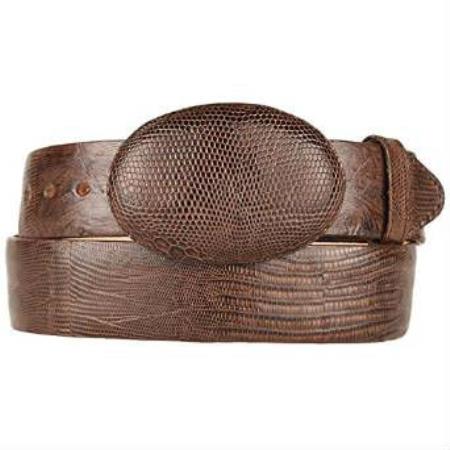Men's Brown Original Lizard Teju Skin Western Style Hand Crafted Belt 