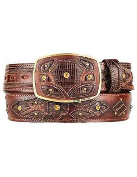 Original Brown Lizard Teju Skin Fashion Western Belt
