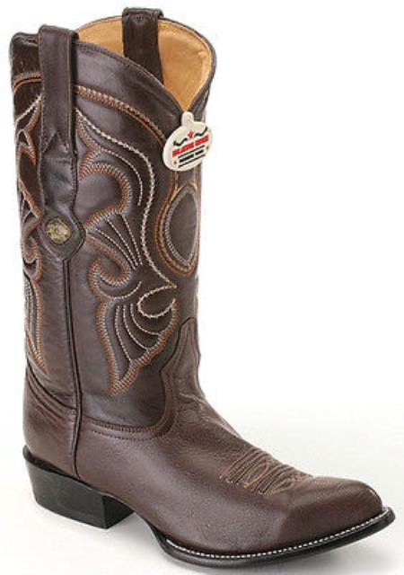 Goat Leatherp Brown Los Altos Boots Men's Cowboy Boots Western Rider Style 