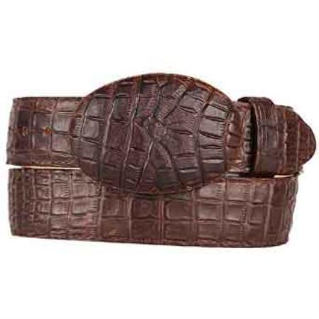 Brown Caiman Belly (Imitation) Printed Pattern Western Style Belt