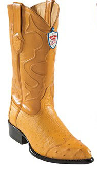 Wild West Buttercup J-Toe Smooth Ostrich Wing Tip Cowboy Boots - Botas De Avestruz