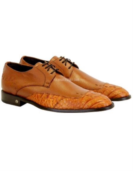 Men's Vestigium Genuine Caiman Belly Derby Shoes