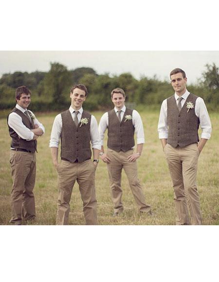 Men's casual groomsmen attire Shirt + Pants + Dress Tuxedo Wedding Vest ~ Waistcoat ~ Waist coat & Tie package to Place Color Of Your Choice