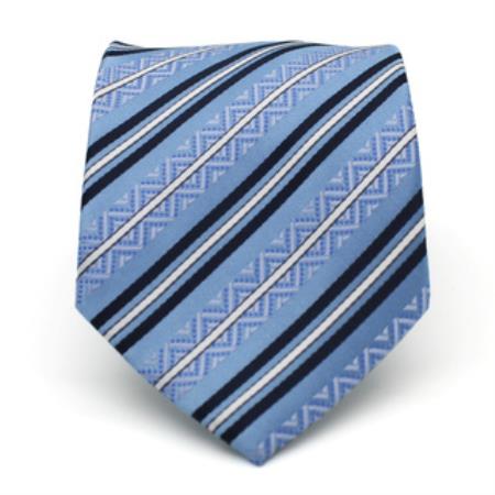 Slim Classic Blue Necktie with Matching Handkerchief - Tie Set - Men's Neck Ties - Mens Dress Tie - Trendy Mens Ties