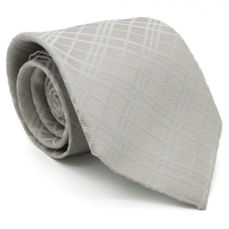 Slim Cream White Gentlemans Necktie with Matching Handkerchief - Tie Set - Men's Neck Ties - Mens Dress Tie - Trendy Mens Ties