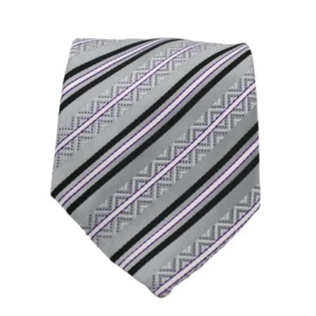 Slim Classic Gray Necktie with Matching Handkerchief - Tie Set- Men's Neck Ties - Mens Dress Tie - Trendy Mens Ties