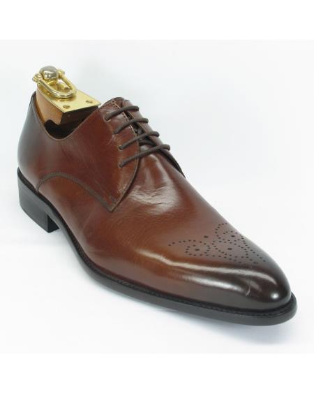 Cognac Men's Fashionable Carrucci Lace Up Style Ombre Shoes 