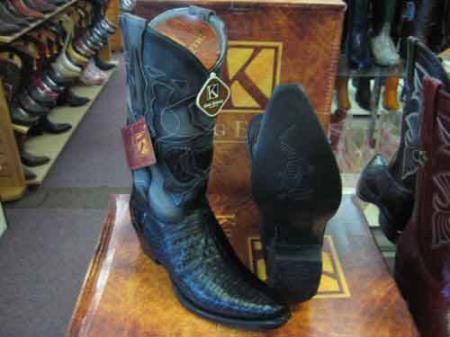 King Exotic Boots Black Snip Toe Genuine Crocodile Leather Piping Western Cowboy Dress Cowboy Boot Cheap Priced For Sale Online EE