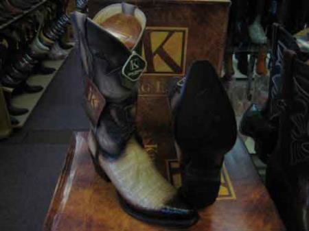 King Exotic Boots Oryx Snip Toe Genuine Crocodile Skin Western Cowboy Dress Cowboy Boot Cheap Priced For Sale Online EE Tan