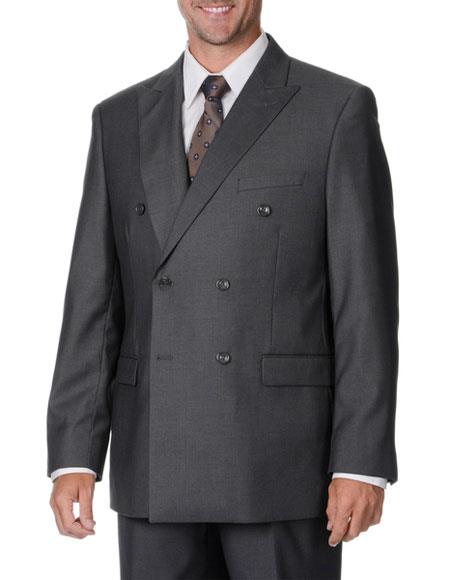 Brand: Caravelli Collezione Suit - Caravelli Suit - Caravelli italy Caravelli Men's Grey Double Breasted Classic Fit Button Closure Vested Suit