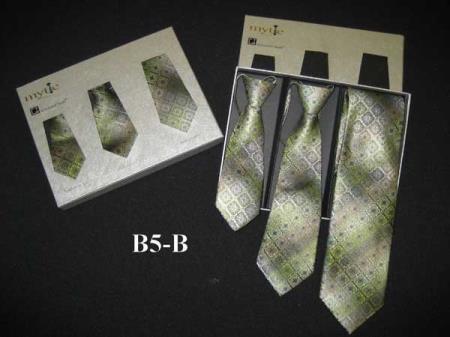 Mytie Gray Stain Resistant Father And Sons Matching Ties Set - Men's Neck Ties - Mens Dress Tie - Trendy Mens Ties