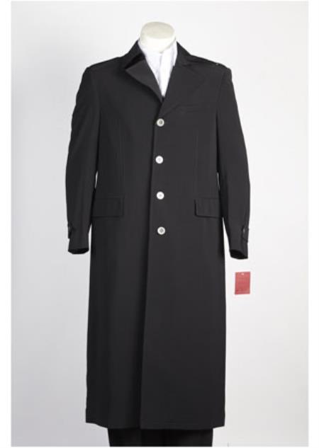 Men's 4 Button Long Zoot Suit - Pimp Suit - Zuit Suit Black