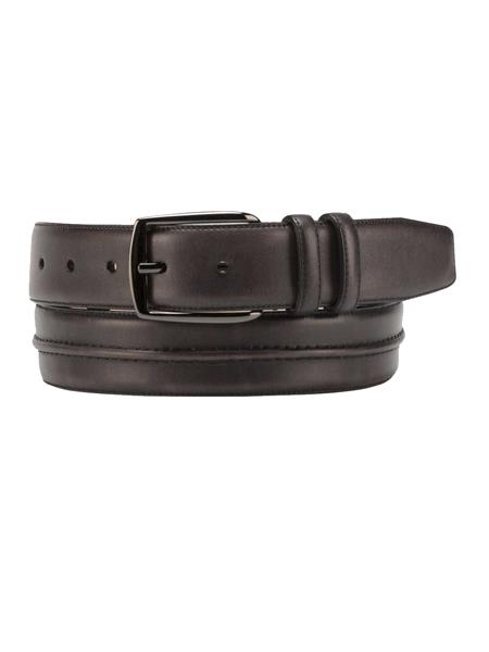 Mezlan Belts Brand Men's Genuine Calfskin Graphite Skin Belt