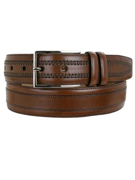 Mezlan Belts Brand Men's Genuine Leather Cognac Skin Belt