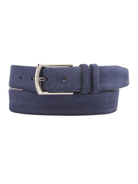 Mezlan Belts Brand Men's Genuine Suede Blue Skin Belt