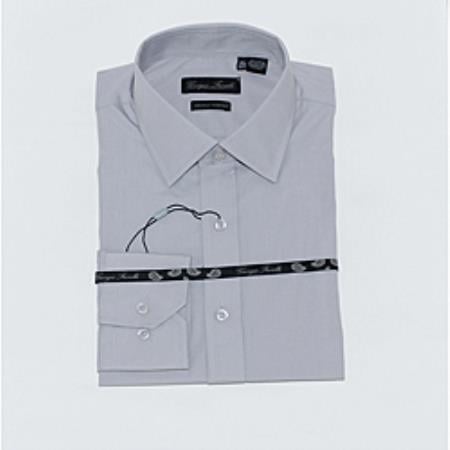 Gray Slim-Fit Men's Dress Shirt