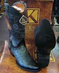 King Exotic Boots Gray Snip Toe Genuine Ostrich Western Cowboy Dress Cowboy Boot Cheap Priced For Sale Online - Botas De Avestruz