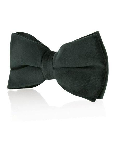 Men's Velvet Fashion Green Bow Tie-Men's Neck Ties - Mens Dress Tie - Trendy Mens Ties