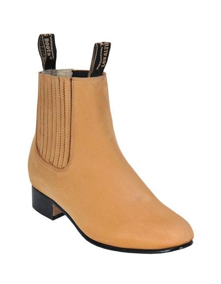 Men's botines para hombre ~ Deer Honey Leather Los Altos Boots Chelsea Charro Botin Short Ankle Boot - Short Cowboy - Western Ankle Boots