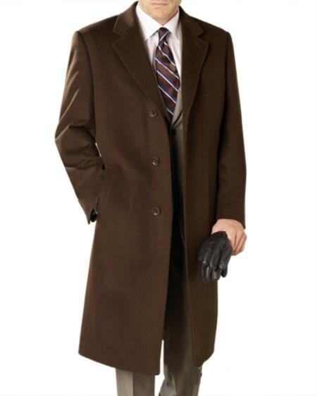 Men's Dress Coat Long Wool Winter Dress Knee length Men's Overcoat Coat Reg: $1495 Alberto Nardoni  Luxurious High-Quality 10% Cashmere Premium Top Coat Brown