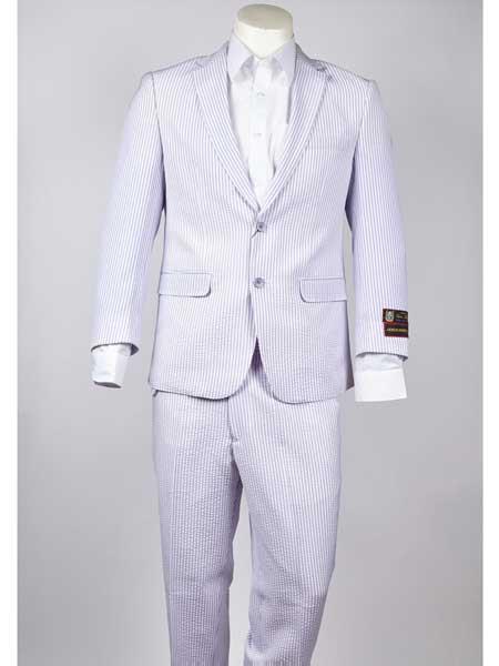 Men's Purple Lavender ~ Lilac 2 Button Cheap Priced Designer Fashion Dress Casual Blazer For Men On Sale Pinstripe seersucker ~ sear sucker Suit Blazer & Pants