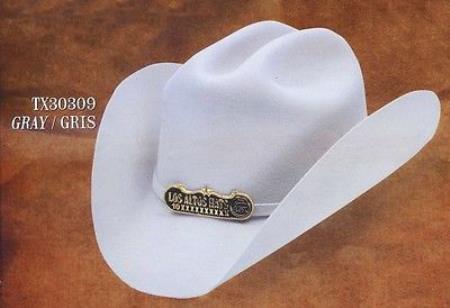 Los Altos Men's  Duranguense Style Gray Color Wool Cowboy Hat