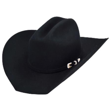 Tejana Satin Shiny Los Altos Hats-Texas Style Felt Cowboy Hat– Black 