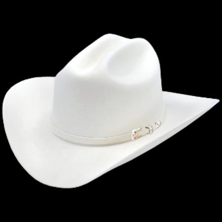 White Los Altos Hats Joan Style Felt Cowboy Hat